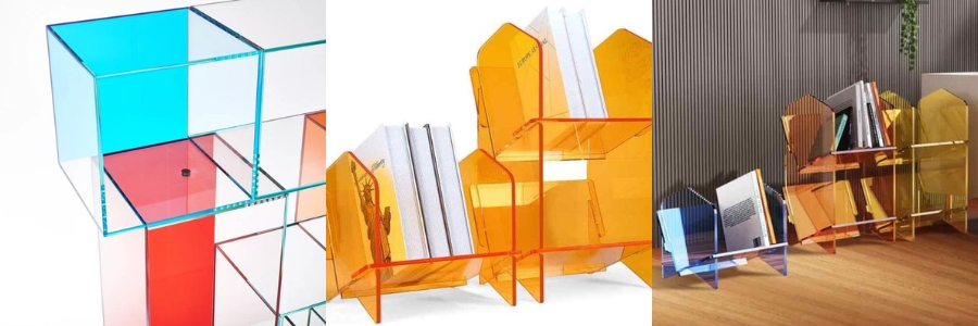 ke dung sach mica Vật dụng nội thất bằng nhựa mica