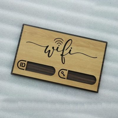 Bảng gỗ treo ghi thông tin wifi khắc laser mẫu TW10