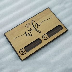 Bang ghi wifi bang go handmade decor quan coffee TW10 8 600x600 2 Bảng gỗ treo ghi thông tin wifi khắc laser mẫu TW10