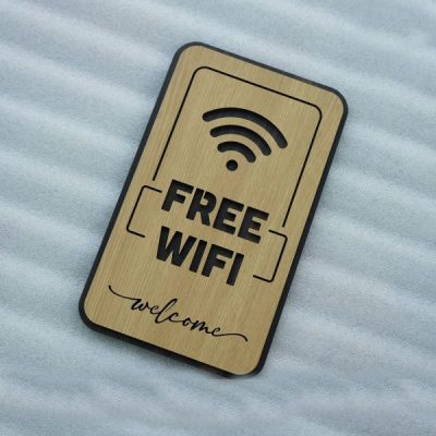 Bảng gỗ treo ghi thông tin wifi khắc laser mẫu TW07