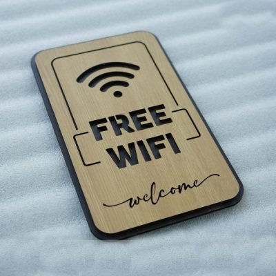 Bảng gỗ treo ghi thông tin wifi khắc laser mẫu TW07
