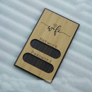 Bang go trang tri wifi password phong cach co dien TW08 7 600x600 1 Bảng gỗ treo ghi thông tin wifi khắc laser mẫu TW08