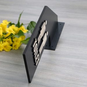 Bảng gỗ nhà vệ sinh Toilet 2 mặt decor kiểu nổi TL 11