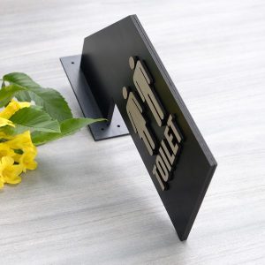 Bảng gỗ nhà vệ sinh Toilet 2 mặt decor kiểu nổi TL 11