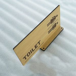 Bảng gỗ nhà vệ sinh Toilet 2 mặt decor kiểu nổi TL 12