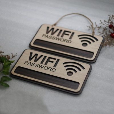 Bảng gỗ treo ghi thông tin wifi mẫu TW01-4