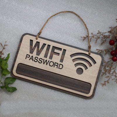 Bảng gỗ treo ghi thông tin wifi mẫu TW01-2