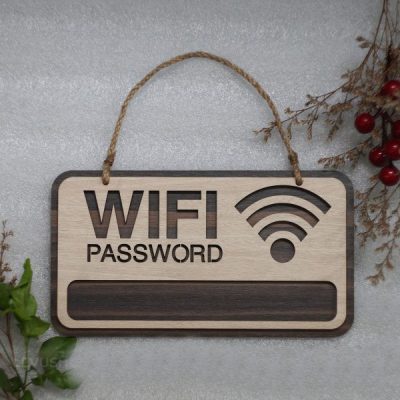 Bảng gỗ treo ghi thông tin wifi mẫu TW01-3