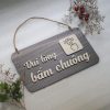 bảng gỗ treo tường vui lòng bấn chuông