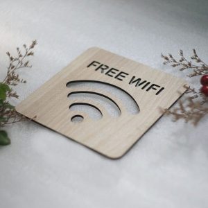 Bảng gỗ treo ghi thông tin wifi mẫu TW04