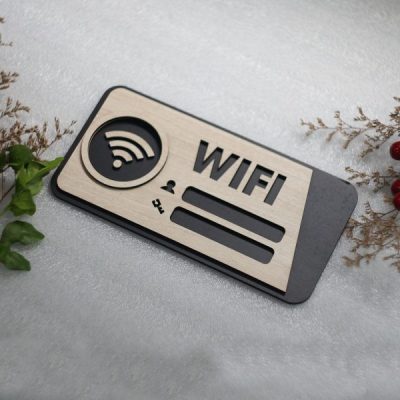 Bảng gỗ treo ghi thông tin wifi mẫu TW03