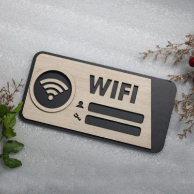 Bảng gỗ treo ghi thông tin wifi mẫu TW02