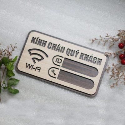 Bảng gỗ treo ghi thông tin wifi mẫu TW02