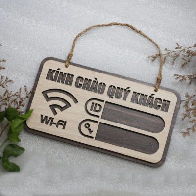 Bảng gỗ treo ghi thông tin wifi mẫu TW02