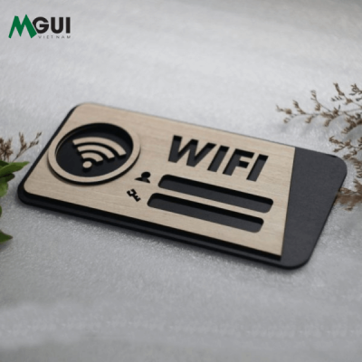Mẫu bảng gỗ hiển thị mật khẩu wifi
