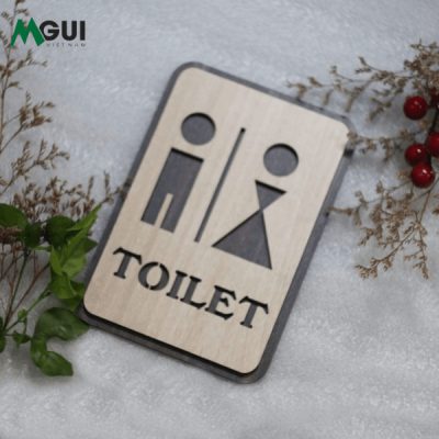 Mẫu bảng gỗ nhà vệ sinh Toilet, WC