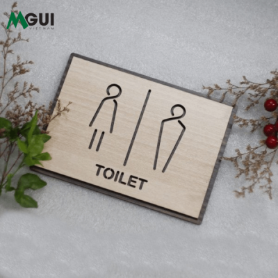 Mẫu bảng gỗ nhà vệ sinh Toilet, WC