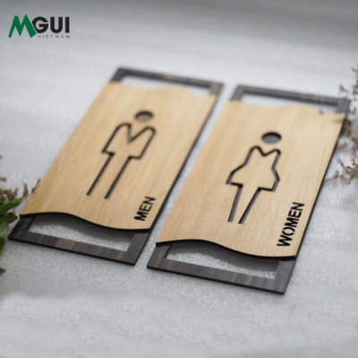 Mẫu bảng gỗ nhà vệ sinh Toilet, WC