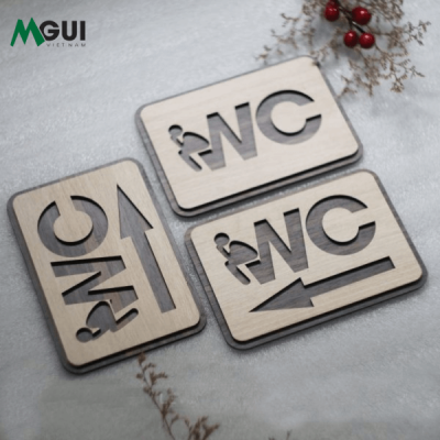 Mẫu bảng gỗ nhà vệ sinh Toilet, WC