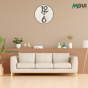 Dong ho go treo tuong hinh tron khac laser DH04 2 Đồng hồ gỗ treo tường hình tròn khắc laser DH04 Gỗ MDF phủ venner