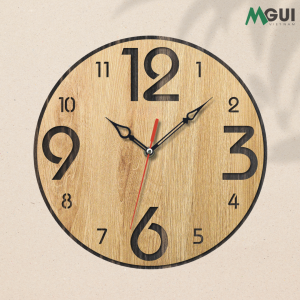 Dong ho go treo tuong phong cach don gian DH11 1 Đồng hồ gỗ treo tường phong cách đơn giản model DH11