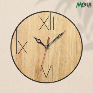 Đồng hồ gỗ treo tường số La Mã DH12