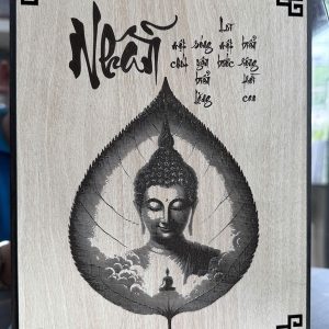 Tranh phật giáo treo tường phật thích ca kèm chữ ý nghĩa