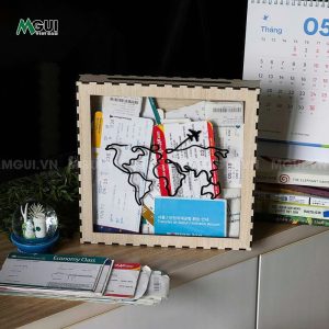 hộp gỗ đựng vé máy bay, lưu trữ kỷ niệm